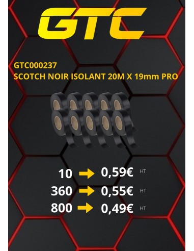 SCOTCH NOIR ISOLANT 20M X 19mm PRO