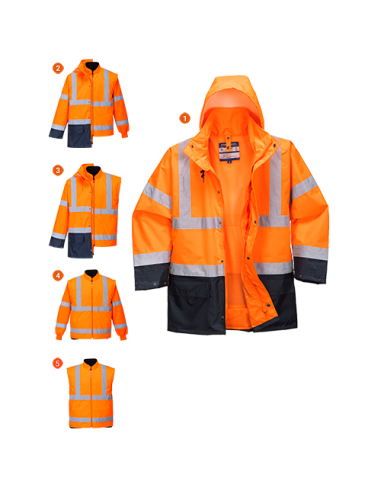 PARKA 5 EN 1 HAUTE VISIBILITE 
