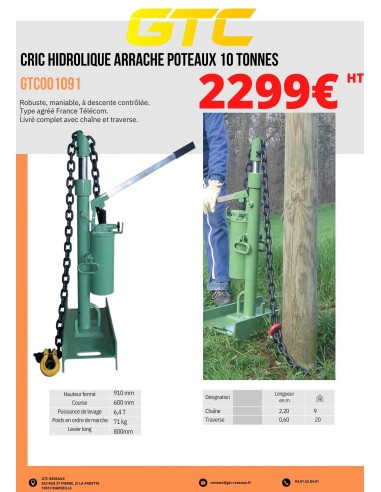 CRIC HIDROLIQUE ARRACHE POTEAUX 10...