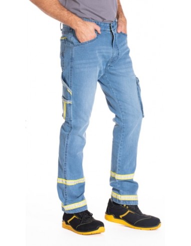 PANTALON JEAN DE TRAVAIL AVEC BANDES...