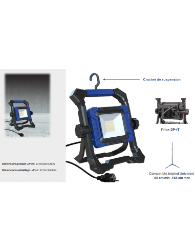 PROJECTEUR FILAIRE 50W 4000 LUMENS...