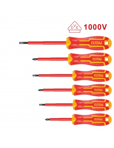 JEU DE 6 TOURNEVIS ISOLES 1000 V PRO