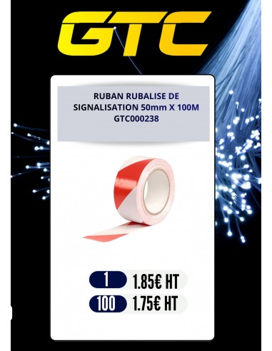 RUBAN RUBALISE DE SIGNALISATION 50mm...