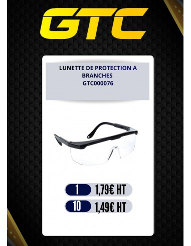 LUNETTE DE PROTECTION A BRANCHES